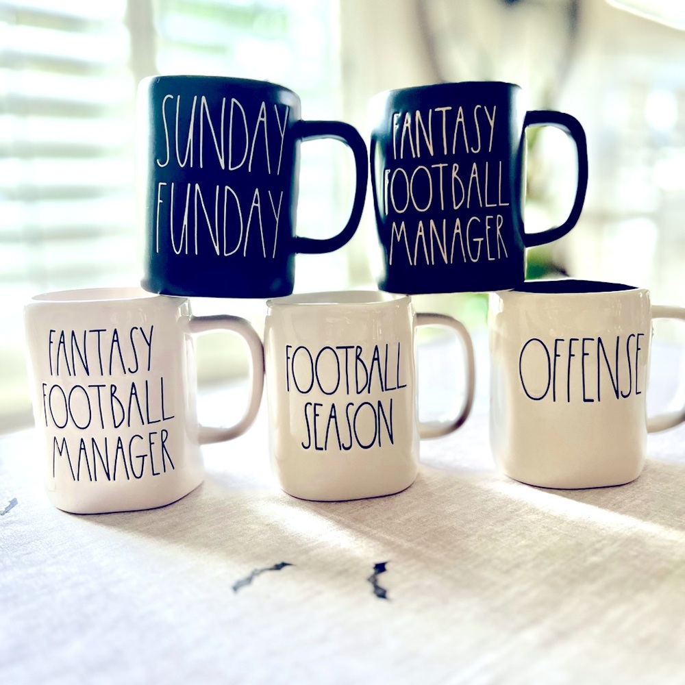 Rae Dunn Football Themed Mug Set